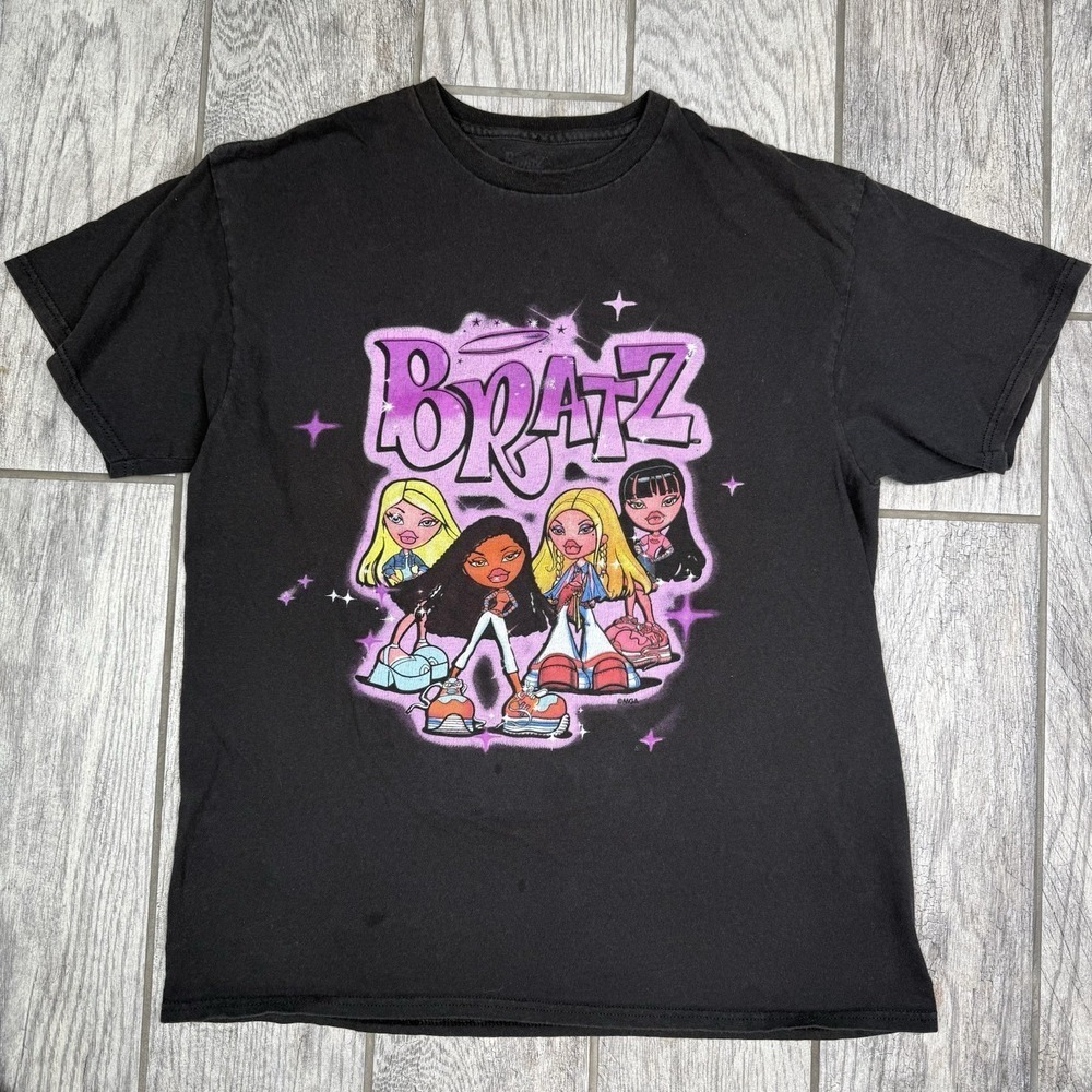 Vintage-Style Bratz Graphic Tee Size L Black Wash MGA Y2K